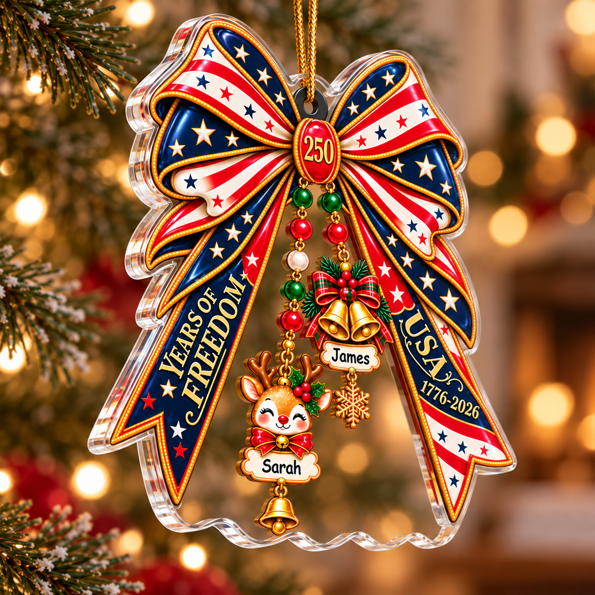 This Christmas 250 Year Of Freedom - Personalized Acrylic Ornament - Christmas Acrylic Ornament 046fc3ee-c6a3-4500-8b3e-5c1bbbae45c0-bd199208-ff70-4f42-b380-0cd3df30c30a.png