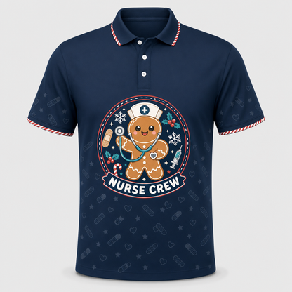 Gingerbread Nurse Crew Holiday Polo - Polo shirt - All over printed 04da8e2c-04cd-41e0-88ab-7cd0e54b553b.png