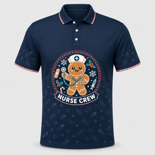Gingerbread Nurse Crew Holiday Polo - Polo shirt - All over printed 04da8e2c-04cd-41e0-88ab-7cd0e54b553b.png
