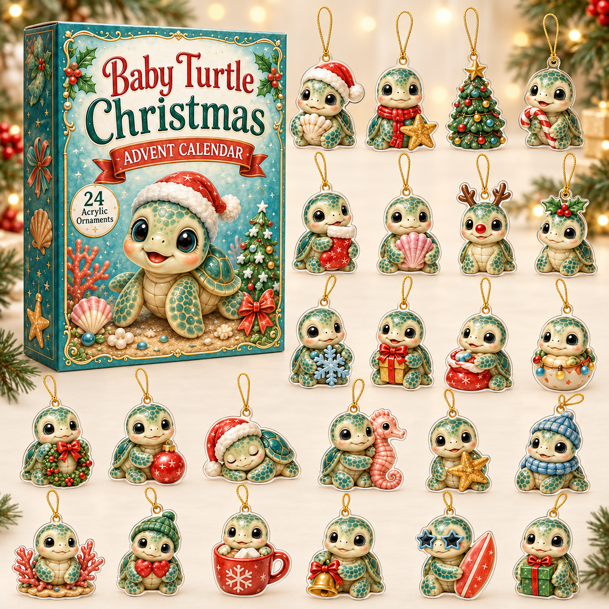 Baby Turtle Chrismast Advent Calendar 2026 - 24-Day Festive Countdown, Acrylic Charms Blind Box - Gift For Turtle Lovers 0538496c-9715-4936-8e46-e8815bbe7bcb-turtle-box-charms.png