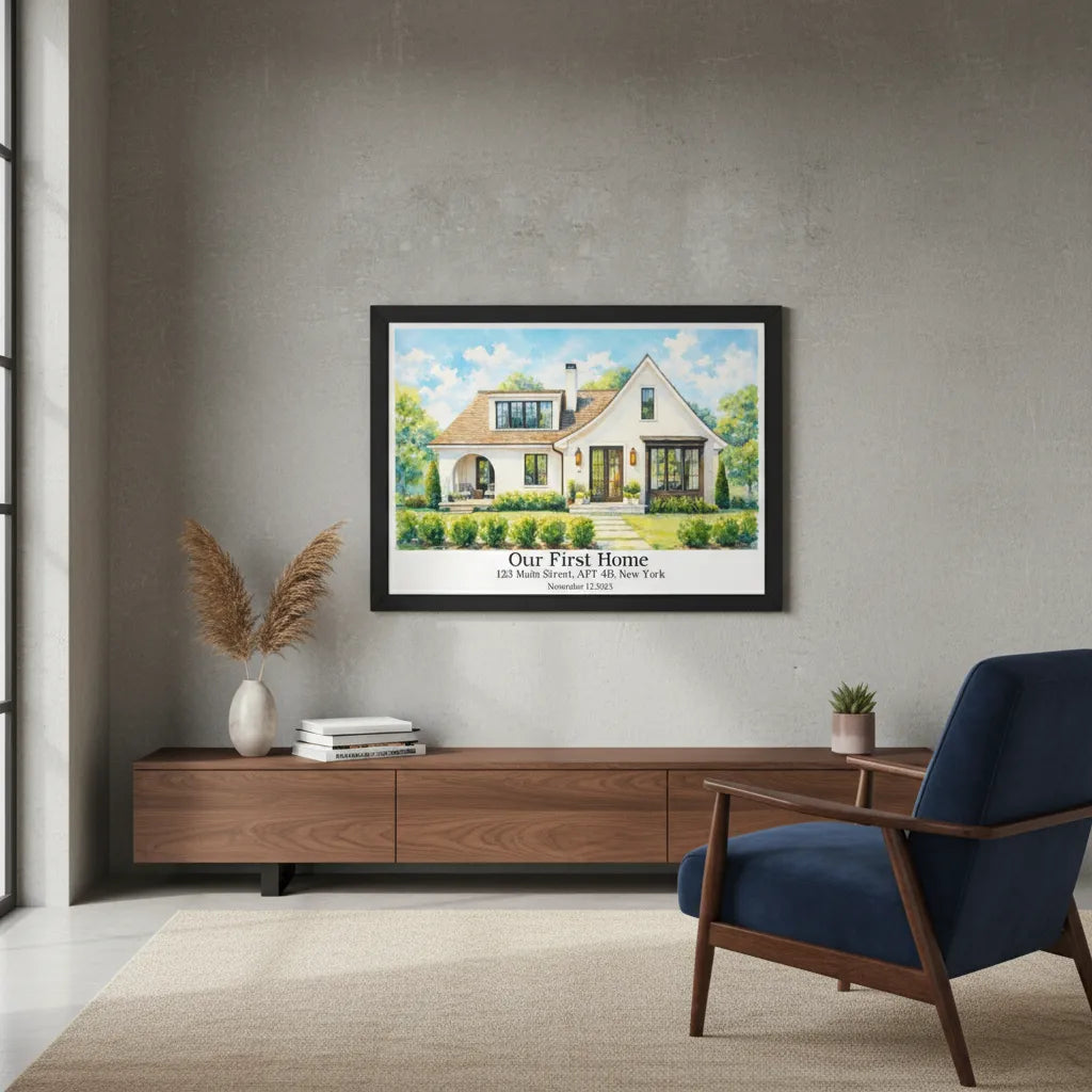 Unique Home Portrait - Personalized Poster For Housewarming Gift