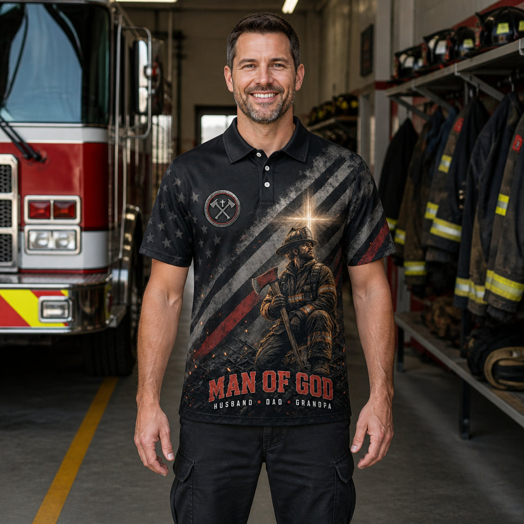 Man of God Firefighter AOP Polo - Polo shirt - All over printed 05f7ac06-2b43-45f3-b58f-01761393c4b7.jpg