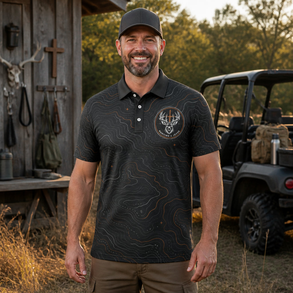 Hunting + Jesus AOP Polo - Polo shirt - All over printed 05f9a692-fa00-4ddc-95f8-1fd68a7b603c.jpg