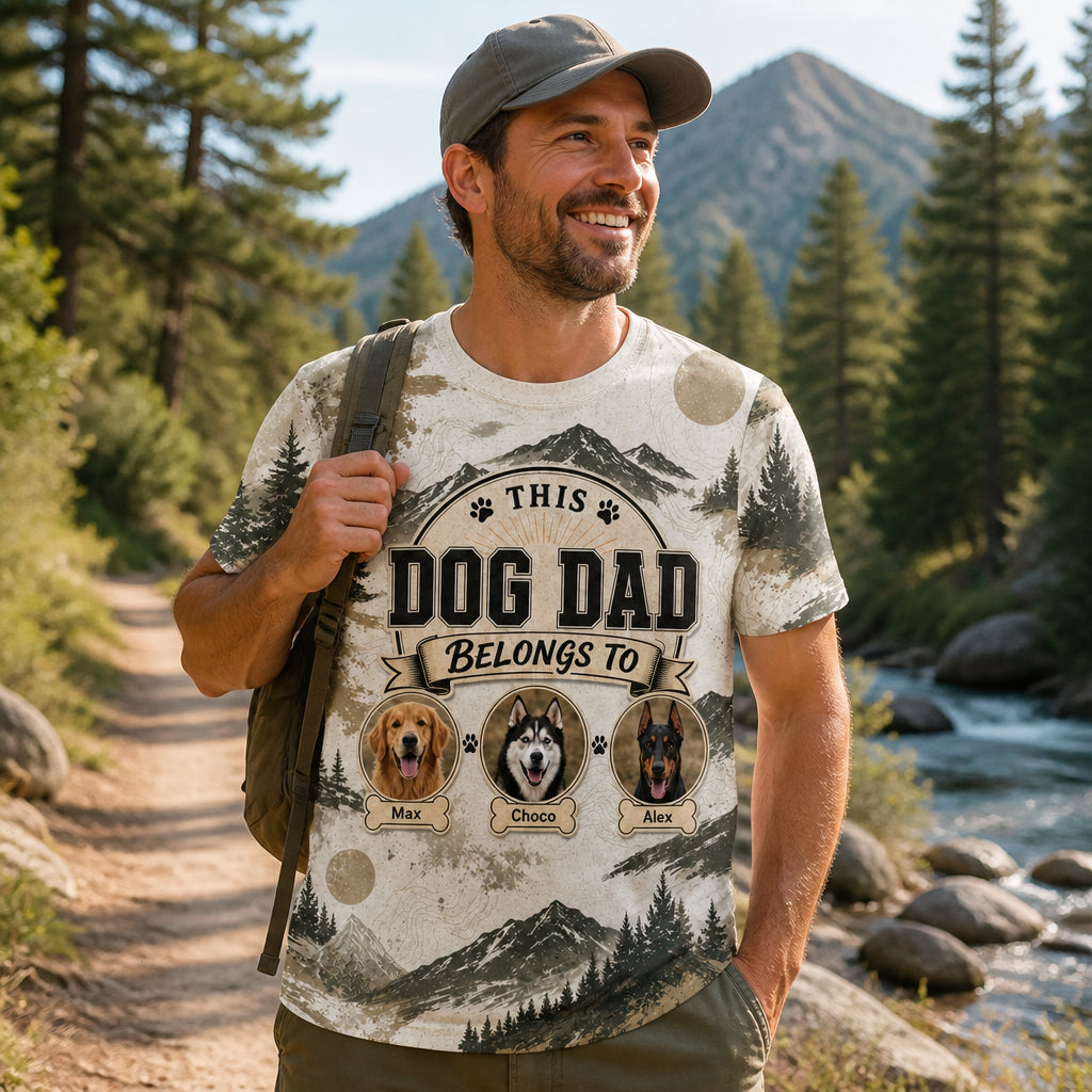 This Dog Dad Belongs To — Photo Pets Tee - Lifestyle 1