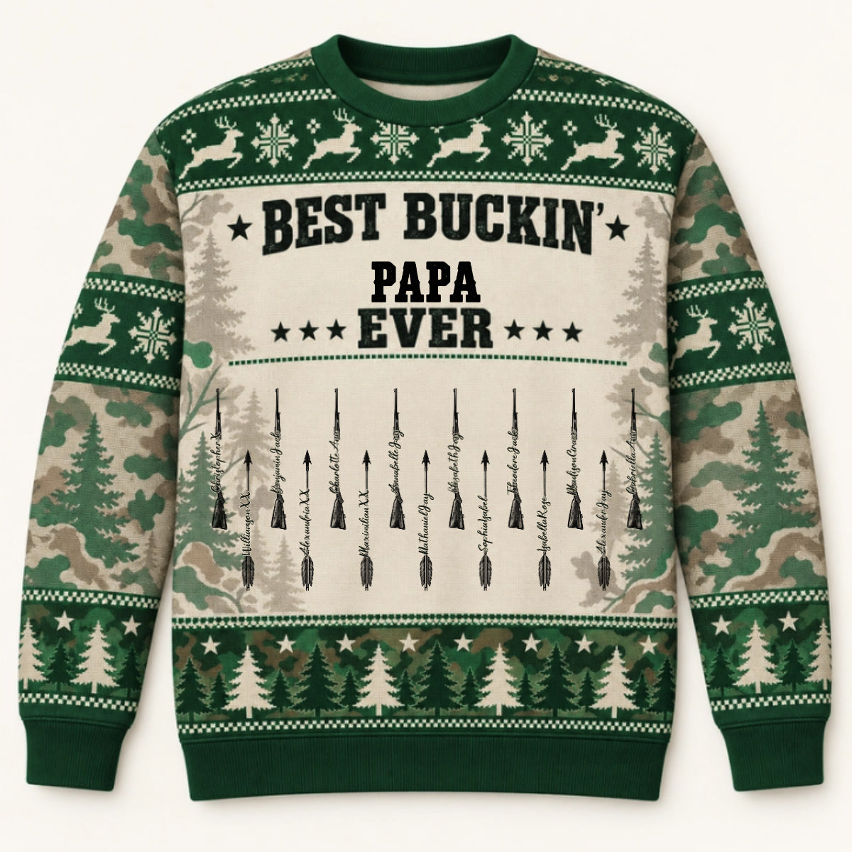 Best Buckin Papa — Personalized Sweater — Christmas Gift
