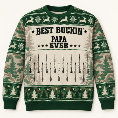 Best Buckin Papa — Personalized Sweater — Christmas Gift