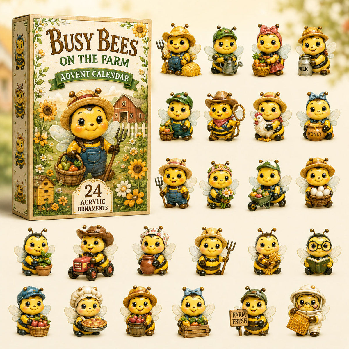 Busy Bees Advent Calendar 2026 - 24-Day Festive Countdown, Acrylic Charms Blind Box - Gift For Bee Lover 075956b6-6cae-413e-b350-a0d14a8f4293-bee.jpg