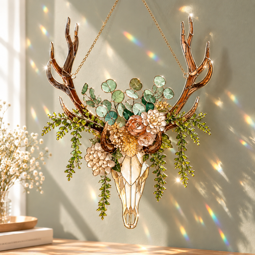 Personalized Floral Deer Skull Suncatcher Stained Glass – Asthetic Botanical Antler Window Decor, Rustic Boho Gift 08e17b86-d479-4103-8bcc-b092f8762ed5--n-1.png