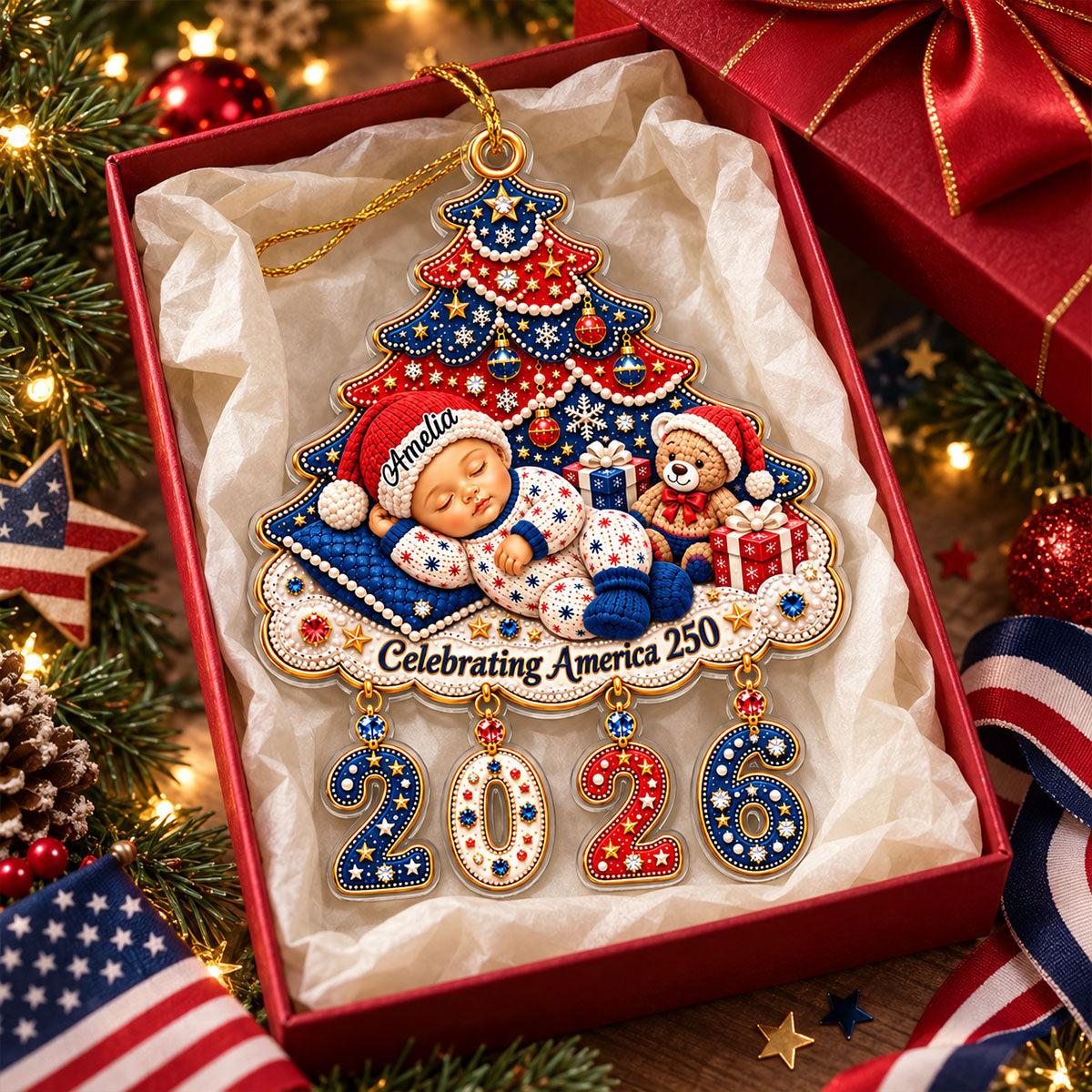 Christmas Baby Keepsake First Christmas Baby First Christmas 250th Ornament - Personalized Acrylic Ornament 08ec056c-44a0-4fce-999f-ad5badf51d60-4-1-.jpg