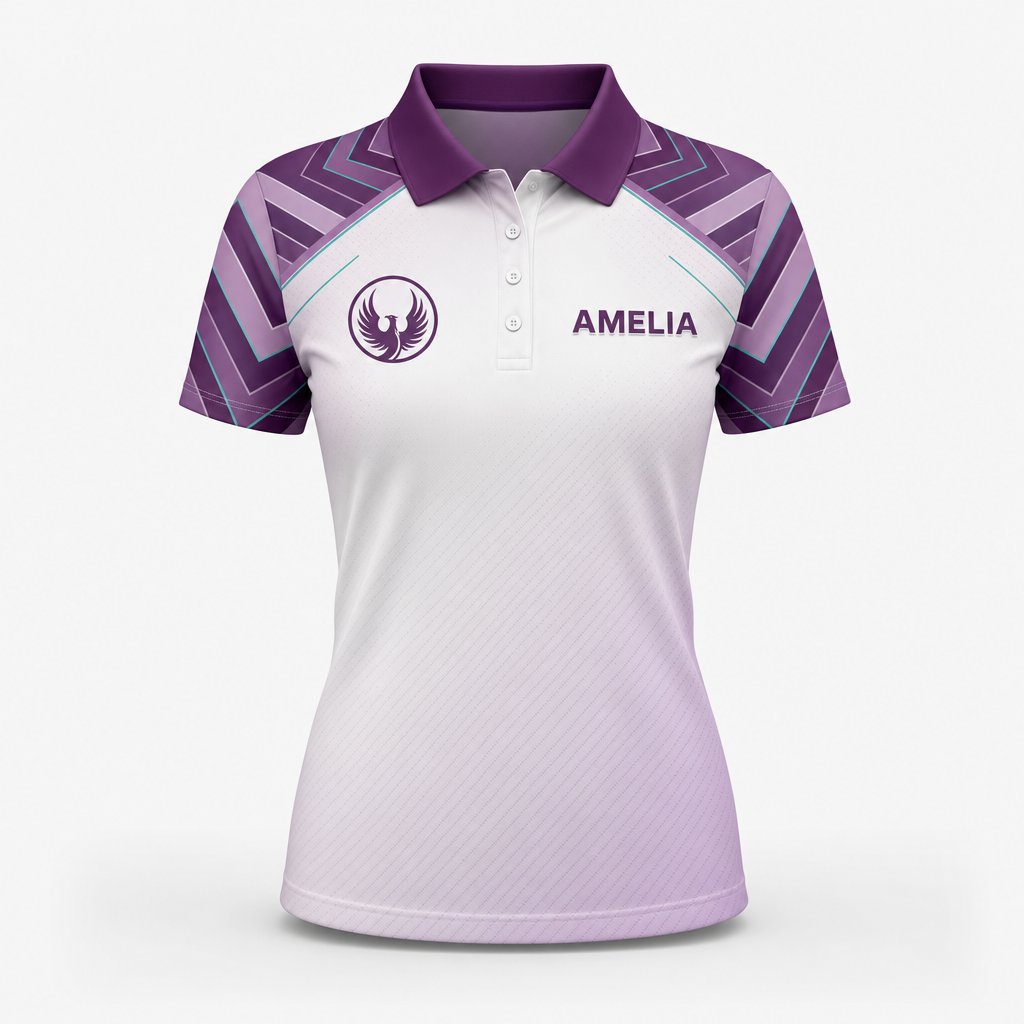 Women’s Custom Name Phoenix Polo - Purple Geo Panels - Personalized Polo shirt - All over printed 091bdc5f-7cd4-498d-9a8d-1cbe7440317d.png