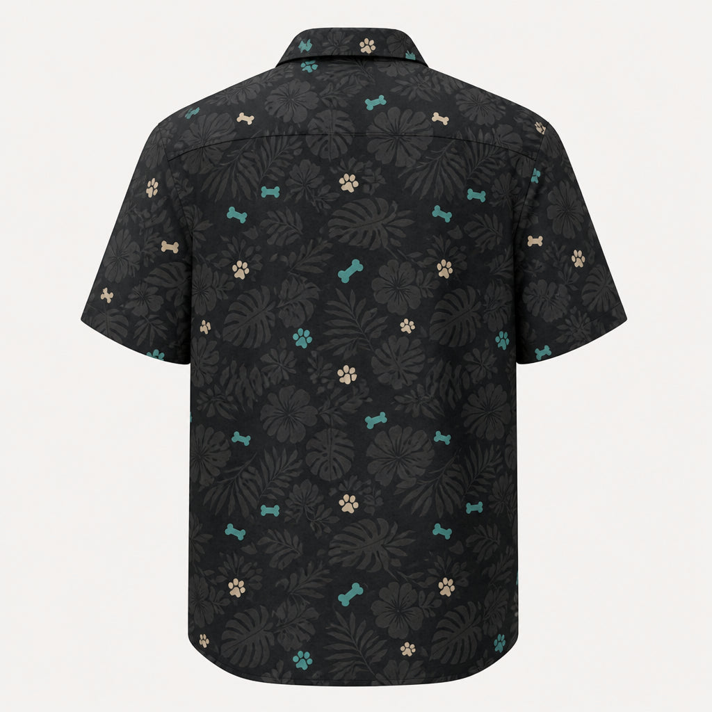 Pet Name’s Dad – AOP Hawaiian Shirt (Photo + Name) - Back view