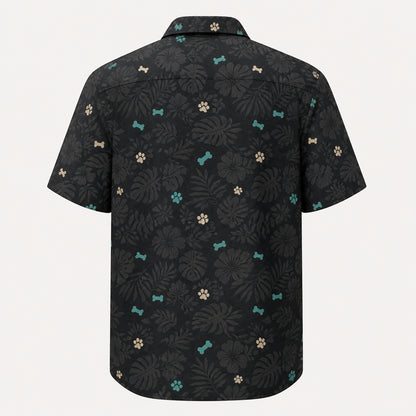Pet Name’s Dad – AOP Hawaiian Shirt (Photo + Name) - Back view