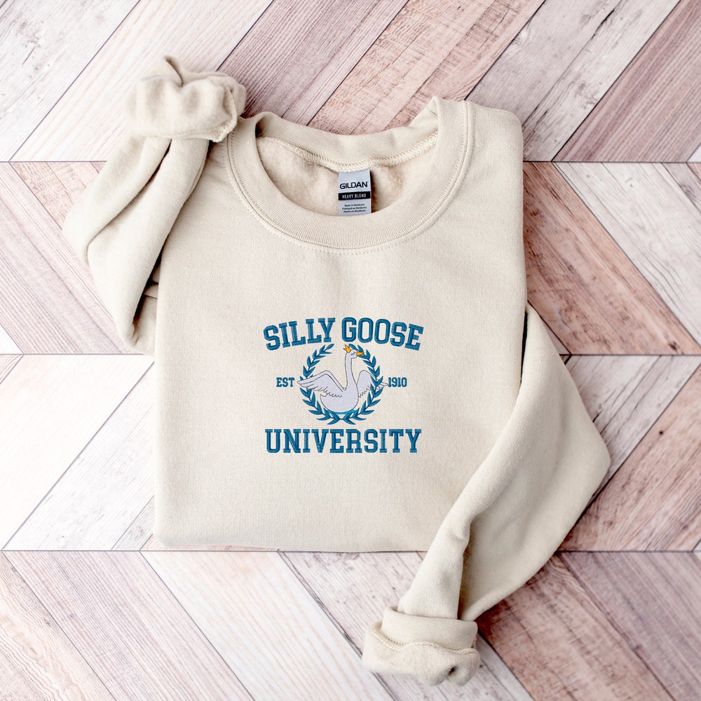 Embroidered Silly Goose University Shirt, Goose Crewneck Sweatshirt, Funny Sweatshirt, Funny Embroidered Tees, Group Gang Goose Shirt 0_194ecc25-80e2-4cd9-a4b8-8dbf2bd05f68.jpg