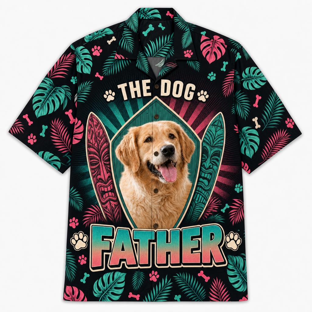 The Dog Father — Custom Pet Photo Hawaiian Shirt - Hero