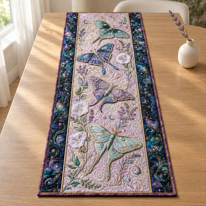 Quilted Luna Moth Table Runner, Celestial Botanical Decor, Asthetic Gift 0a7ace8d-6573-44ca-a353-5a692ff5c267-Lavender-Moth-Celestial-Quilted-Runner-1.png