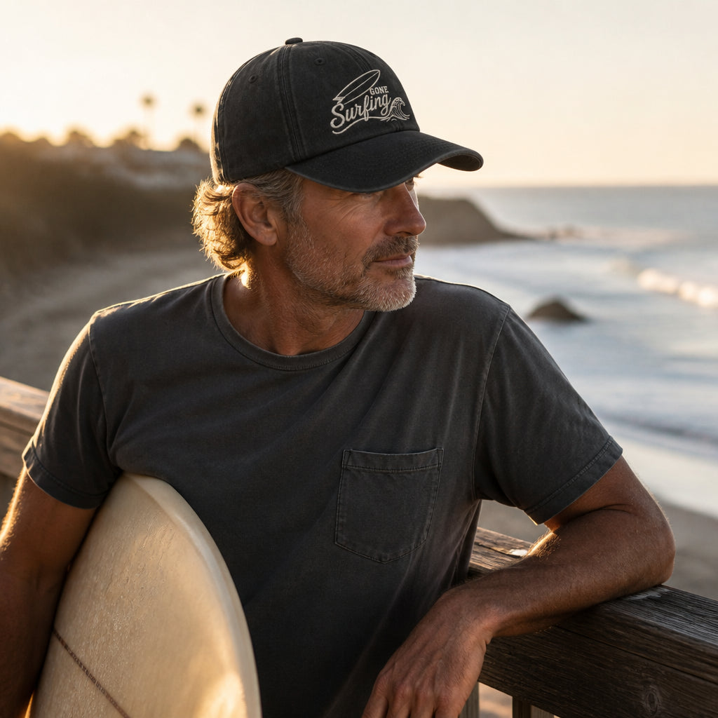 Gone Surfing Embroidered Dad Cap - Lifestyle 2