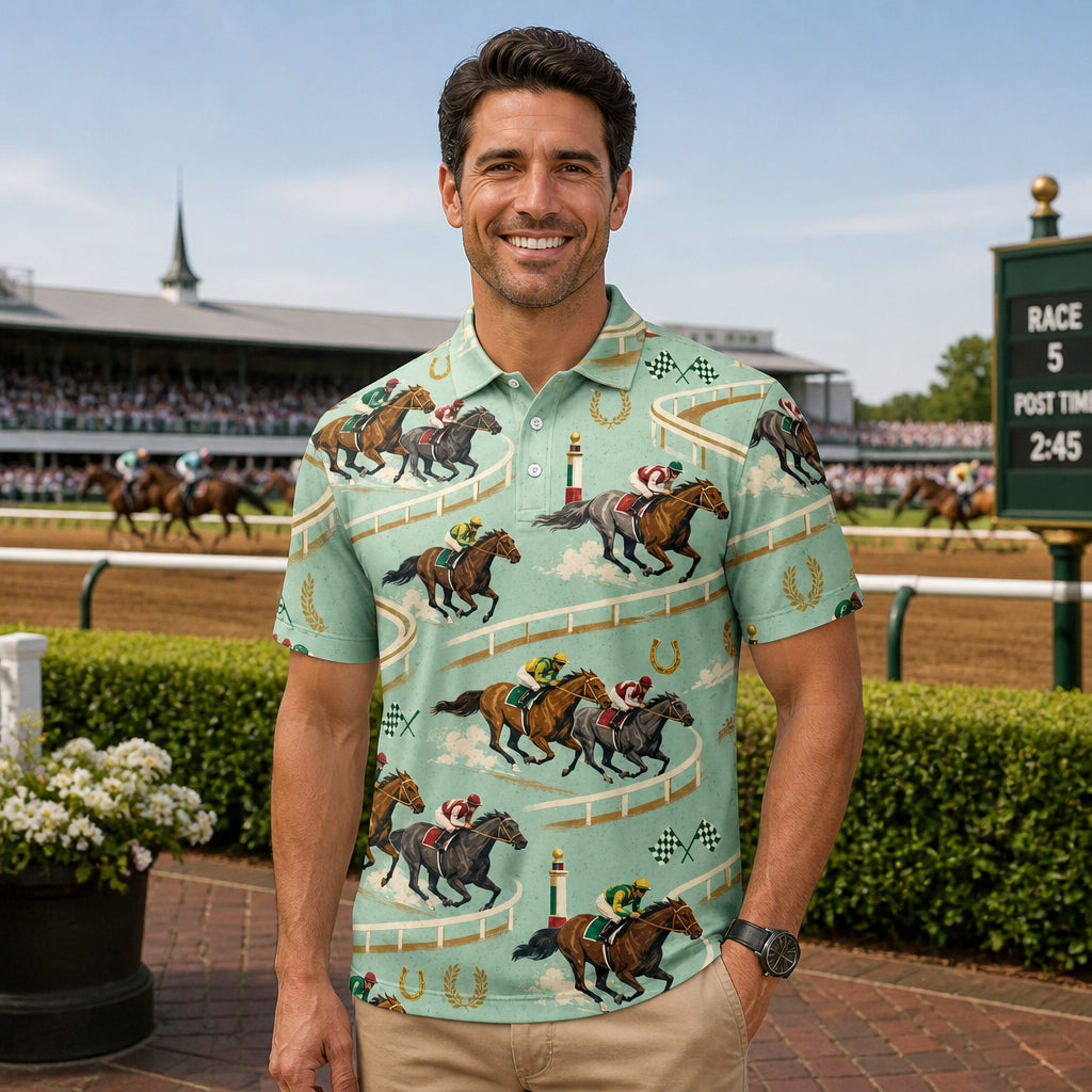 Derby Day Track Pattern AOP Polo - Polo shirt - All over printed 0b27b922-6a7f-4d76-b138-adf0054f6031.jpg