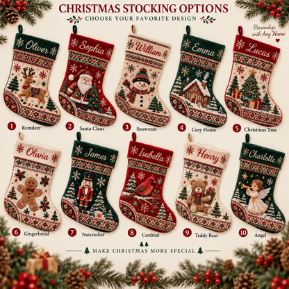 Personalized Christmas Stocking, Custom Name Printed Holiday Sock, Reindeer Santa Snowman Family Mantel Decor, Xmas Keepsake Gift 0cde04f1-8bd1-4d2d-b9a2-21927f17e274-7.png