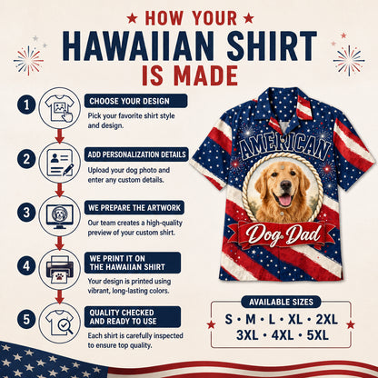 American Dog Dad Photo Hawaiian Shirt - How to customize