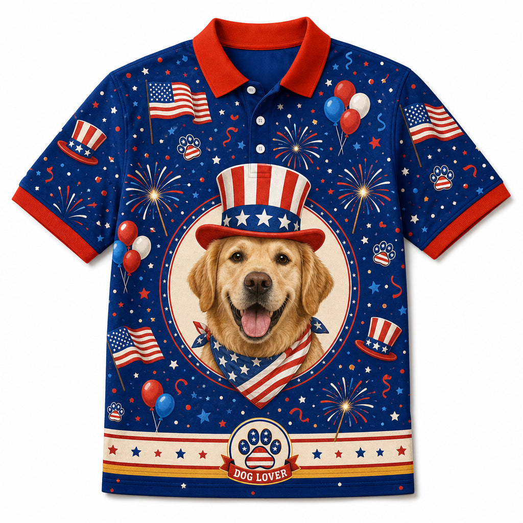 Custom Dog Photo 4th of July Shirt - Hero