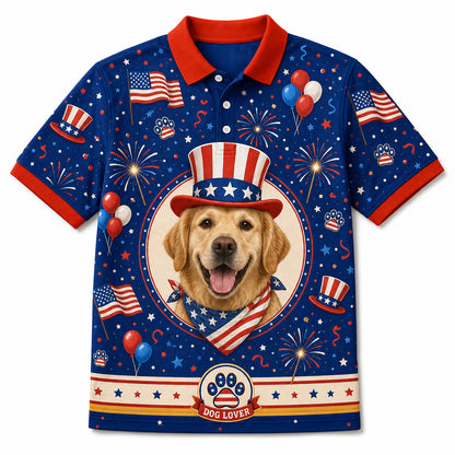Custom Dog Photo 4th of July Shirt - Hero