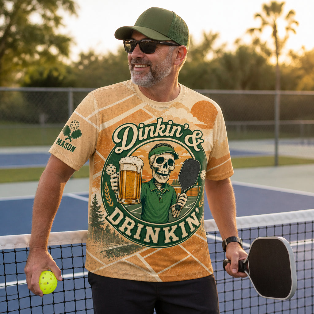Dinkin' & Drinkin' Pickleball Skeleton AOP Tee — Custom Name Sleeve - Personalized T-Shirt - All over printed 0f4917f6-4ea4-4ab9-bfbf-402e484dc1d2.jpg