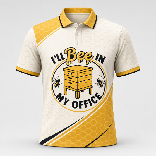I'll Bee In My Office Polo - Polo shirt - All over printed 0f51a0f4-1552-4899-ab07-f1cb19853cb6.png
