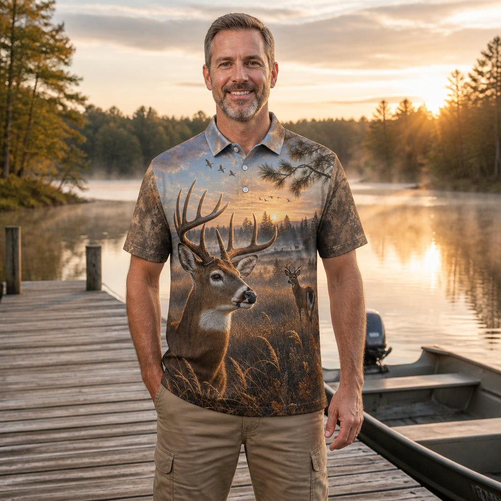 Whitetail Dawn AOP Polo - Polo shirt - All over printed 0f6621b5-982f-4c29-bd2e-a9594d4d1f67.jpg
