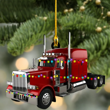 Personalized Truck Christmas Ornament, Custom Truck Christmas Acrylic Ornament, Christmas Gift For Truck Driver, Gift For Trucker Ornament 0f7db320-7d4c-4519-8bde-770f9a727601.png