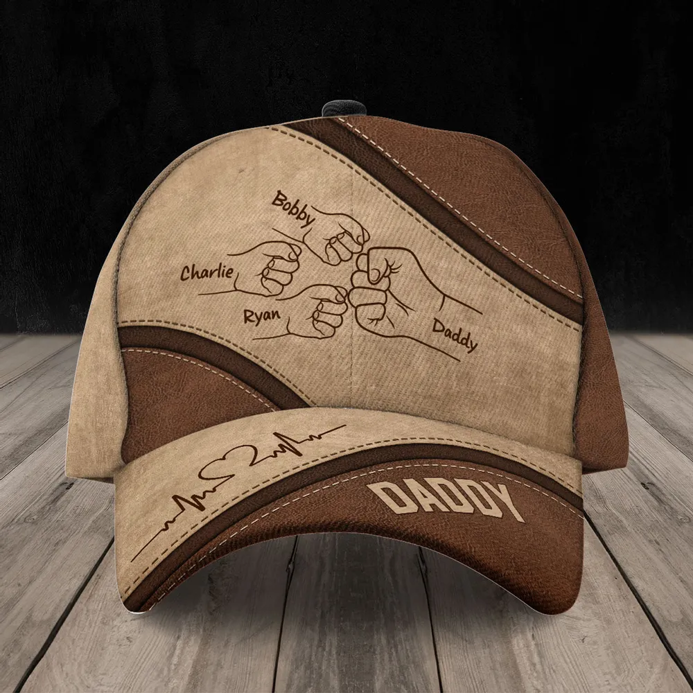 Fist Bump Daddy And Kids - Personalized Classic Cap - Gift For Father, Father's Day 1-1_54eb6baa-4ec7-46c4-bf85-e8a7c01368fa.png