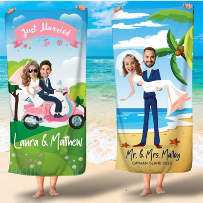 Your Face Wedding Beach Towels, Couples Beach Towels, Mr& Mrs Towels, Just Married Towel, Funny Bridal Shower, Beach Towels, Destination Wedding 1-2_983cad13-d120-4595-9165-52dcb0de5ff4.png