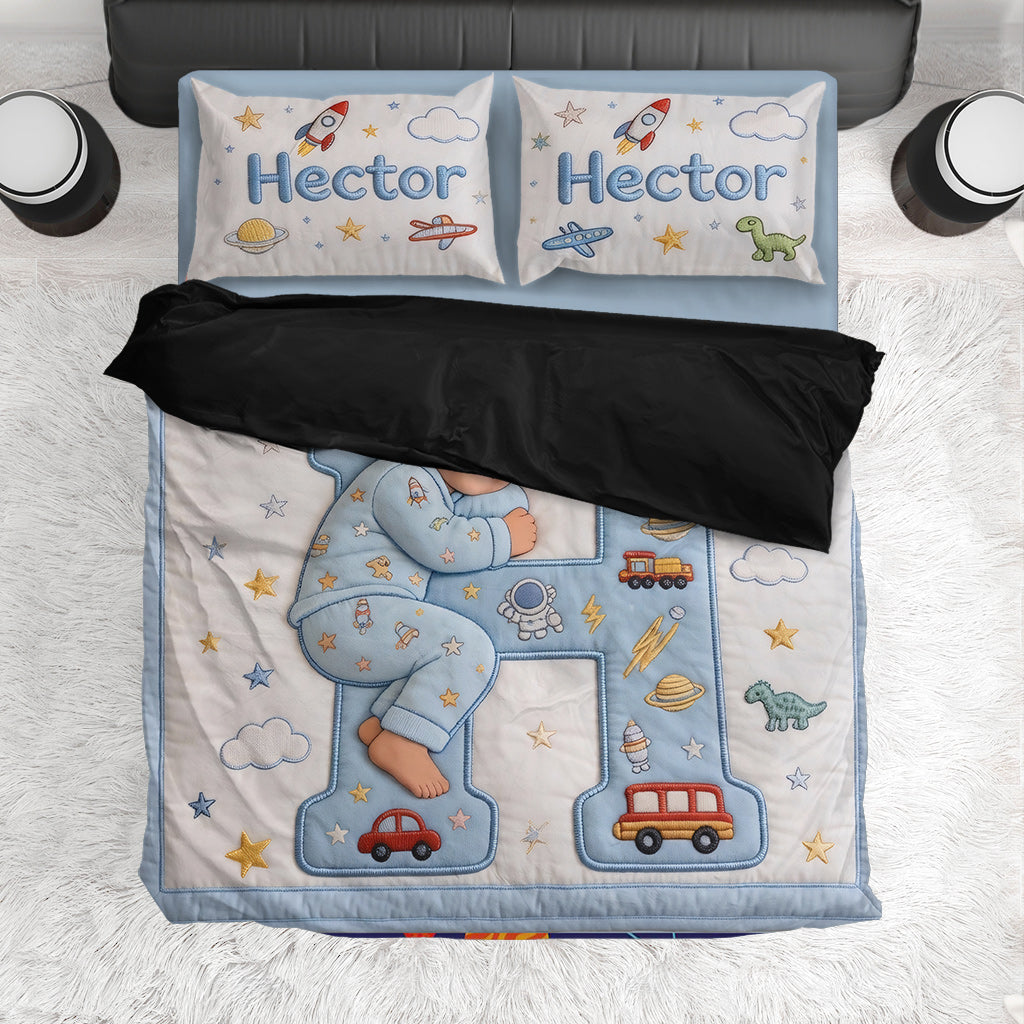 Initial Letter Gift For Kids - Personalized Kid Bedding Set