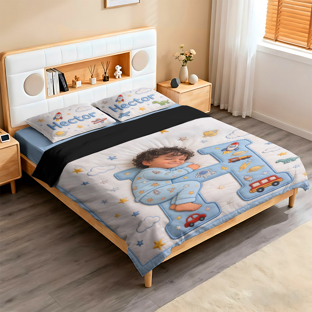 Initial Letter Gift For Kids - Personalized Kid Bedding Set