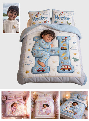 Initial Letter Gift For Kids - Personalized Kid Bedding Set