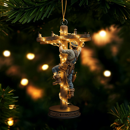 Keeping The Lights On - Personalized Lineman Custom Shaped Ornament 1025-CPS-Keeping_The_Lights_On_-_Personalized_Lineman_Custom_Shaped_Ornament_preview_5000x_20a1ba7a-39b5-4979-bd18-398e3f749cb0.png