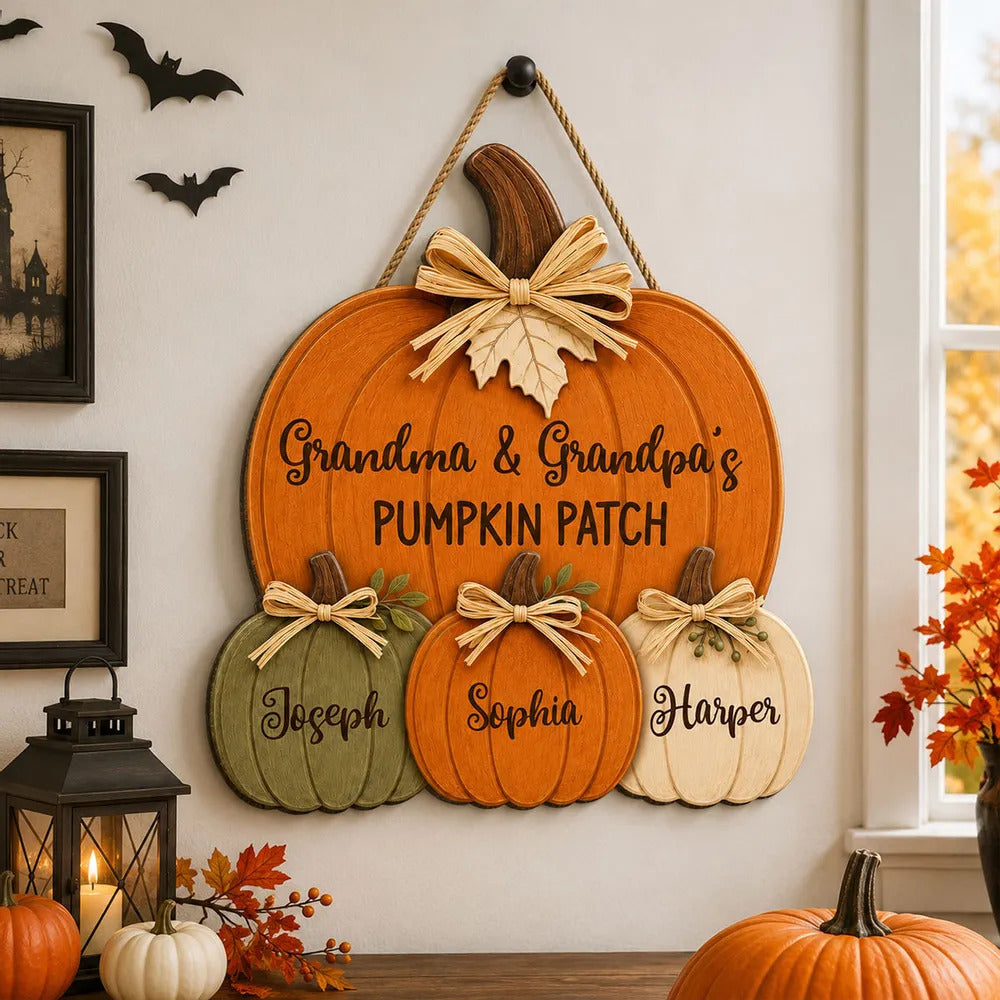 Grandma Grandpa's Pumpkin Wooden Sign - Personalized Door Hanger 1085e76a-69e6-4e9a-803d-18b6071cbaeb-3.jpg