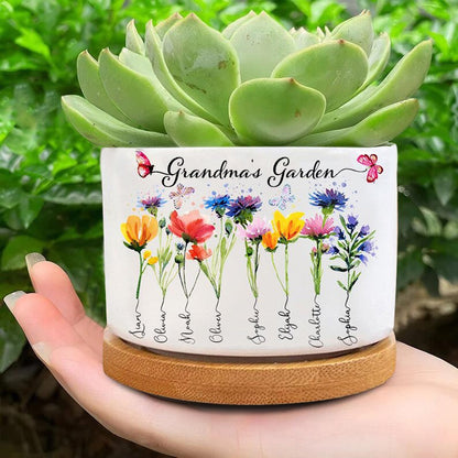 Personalized Grandma's Garden Outdoor Flower Pot With Grandkids Name and Birth Flower For Mother's Day 10_d13220eb-34cd-4140-87e4-8e1132141219.jpg