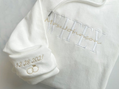 Personalized Embroidered Wifey Hubby Sweatshirt, Custom Last Name Bridal Crewneck, Gift For Couple Matching Hoodie 10_f4bb5042-19fa-4a6f-8e9e-b50635de0f4b.jpg