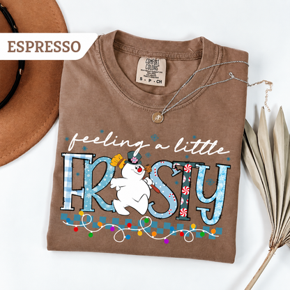 Comfort Colors Feeling A Little Frosty , Cute Snowman Christmas Shirt, Cozy Winter Graphic Shirt, Holiday Gift for Her 10b88135-26f5-426d-ac60-60e14381528b-e6.png