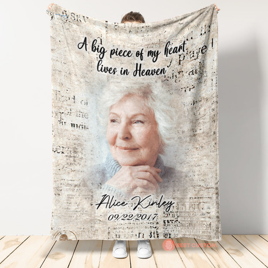 A Big Piece Of My Heart Lives In Heaven Personalized Memorial Blanket 11.png
