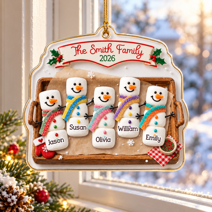 Marsmallow Snowman Family - Personalized Acrylic Ornament - Christmas Gift For Family 113347bf-238c-44e1-a238-cafa890c3209-1.png