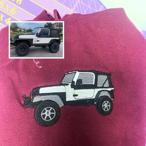 Custom Embroidered Car Sweatshirt, Personalized Car Gifts for Him