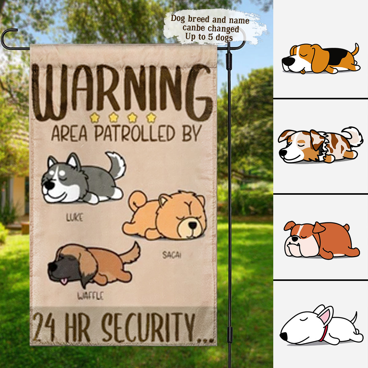 Sleeping Dog 24h Security Custom Garden Flag Gift For Dog Lovers 11.jpg