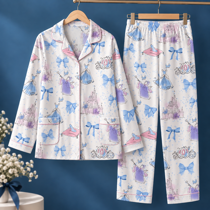 Meet Me At Midnight Cinderella Pajamas Set, Watercolor Princess Sleepwear, Cinderella Coquette Bow PJs, Fairytale Pajama Set for Women 11c3003a-88b6-4afd-b388-776775da7dd5-mu-i.png