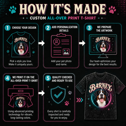 Custom Pet Photo Retro Glow Name Tee - How to customize