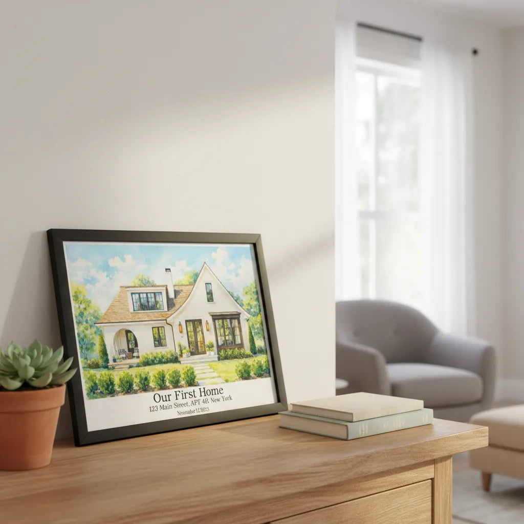 Unique Home Portrait - Personalized Poster For Housewarming Gift