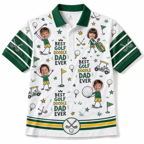 Best Dad Ever Golf Doodle Polo - Hero