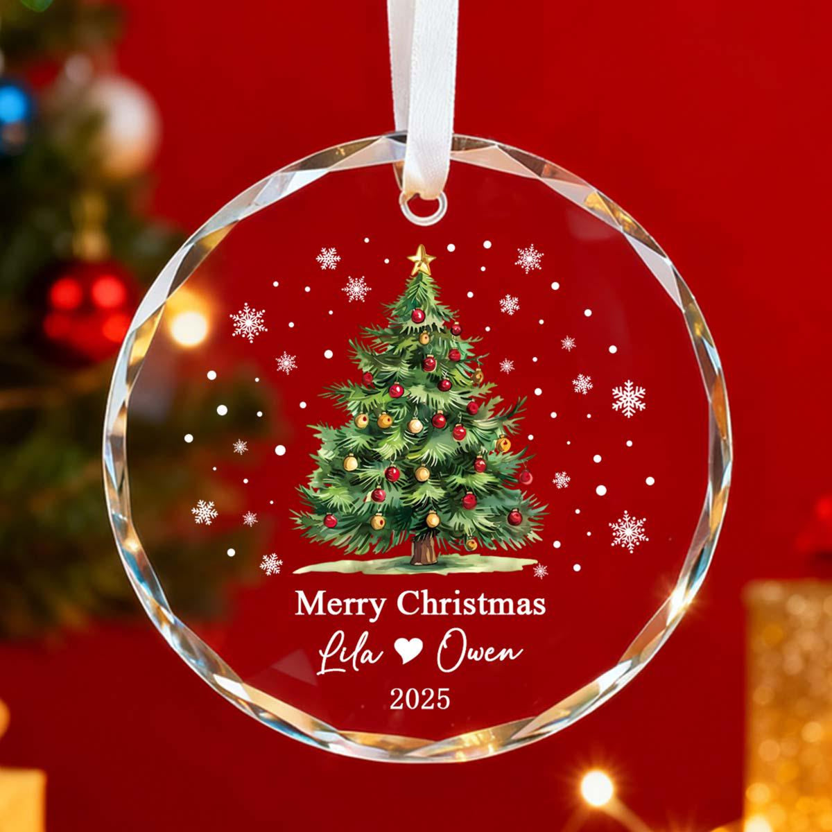 Personalized Crystal Christmas Tree Ornament, Custom Name Keepsake, Couple Holiday Decor Gift 1248e090-8ac3-471e-9081-f29518c72404-3.jpg