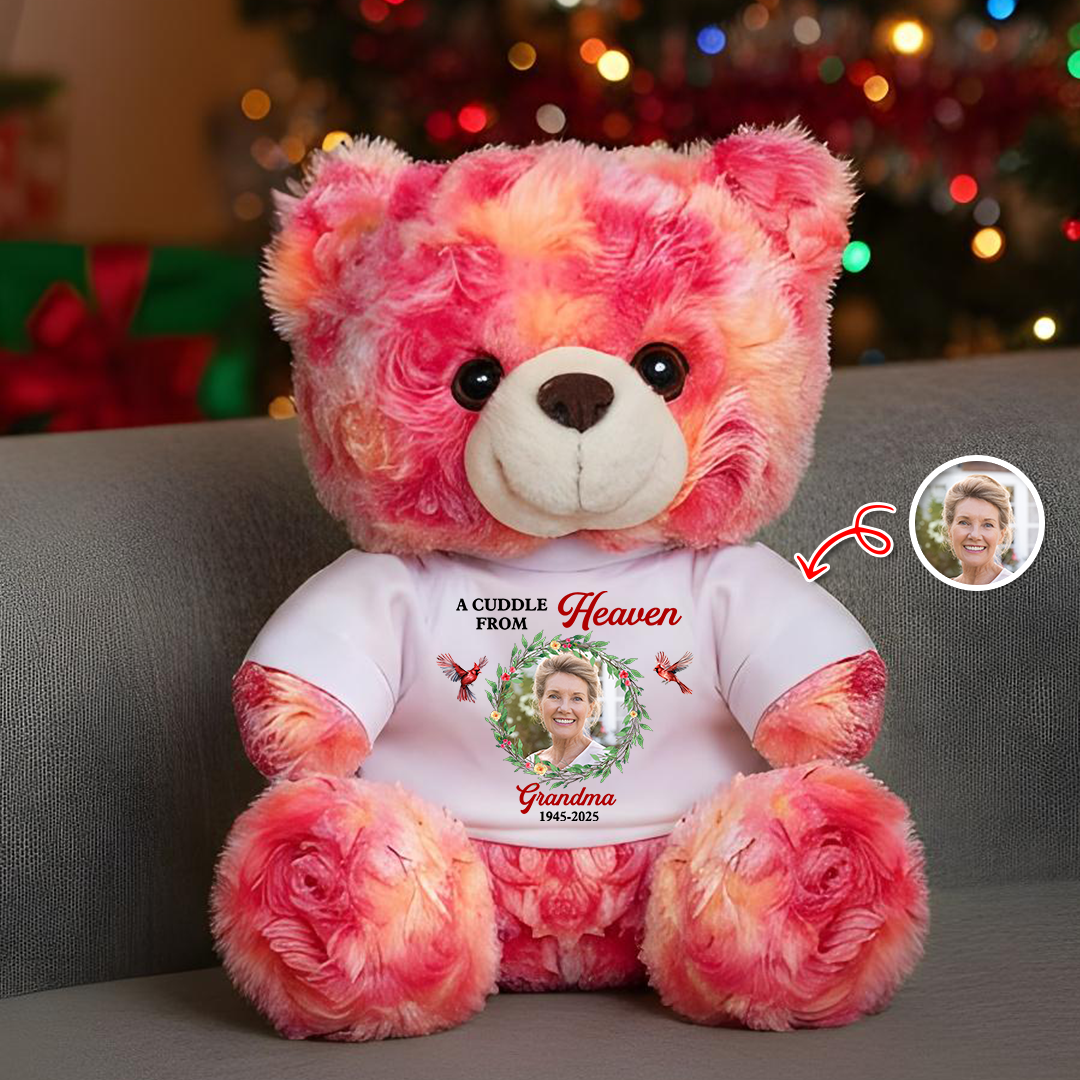 Christmas A Cuddle From Heaven - Memorial Personalized Custom Teddy Bear Plush - Sympathy Gift For Family Members 129200e9-ee08-48e8-af0b-123e22d419ad-3.png
