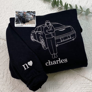 Custom Embroidered Car Sweatshirt, Personalized Car Gifts for Him